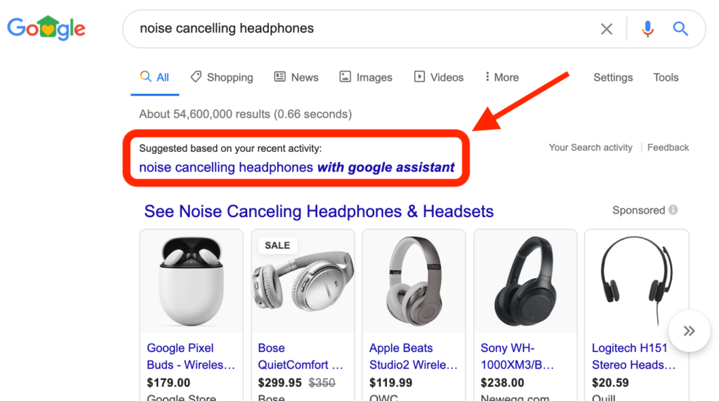 neue SERP-Integration: Suchvorschläge auf basis der aktuellen Aktivitäten