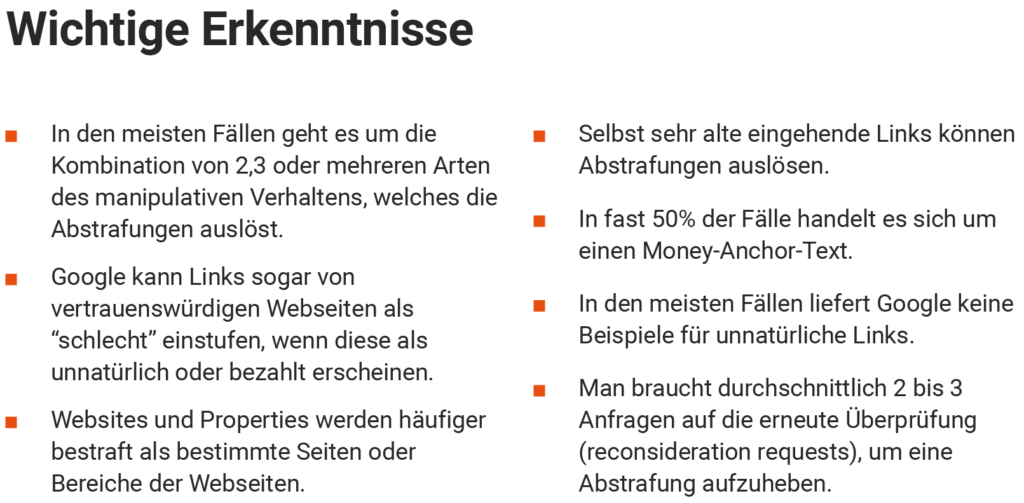 Wichtigste Erkenntisse der Penalties Studie