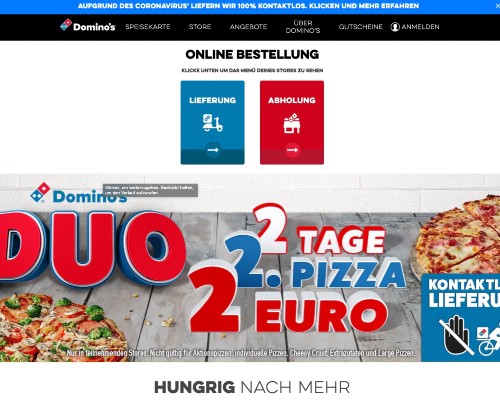 Einfache Bestellung bei Dominos über viele Kanäle.