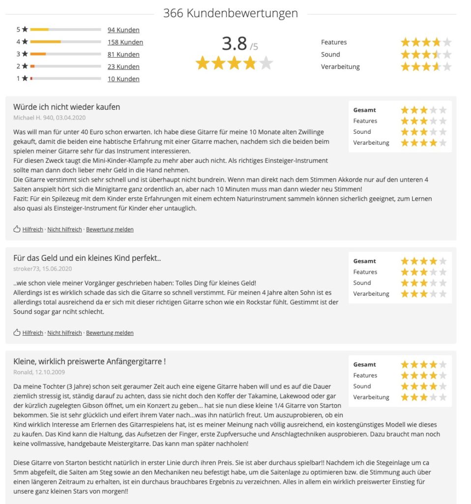 Seriöse, geprüfte, ausführliche Bewertungen werten die Qualität eines Shops immens auf.