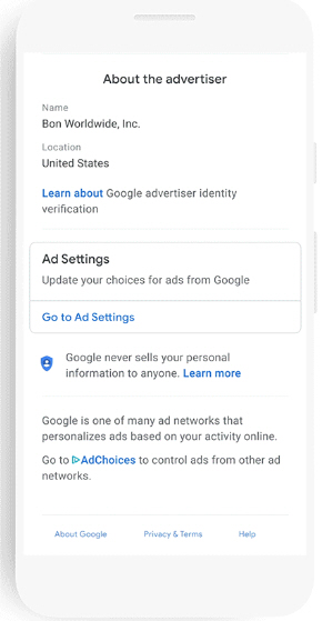Informationen über den Anzeigenschalter