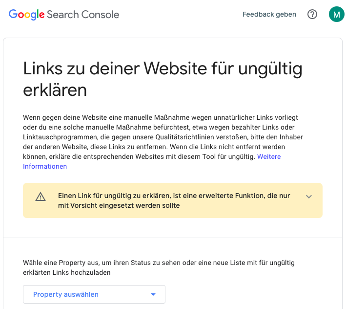Google Disavow Tool neu