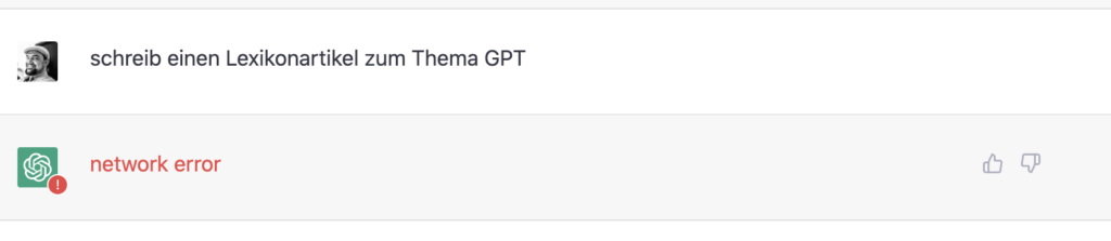 Chat-GPT network error