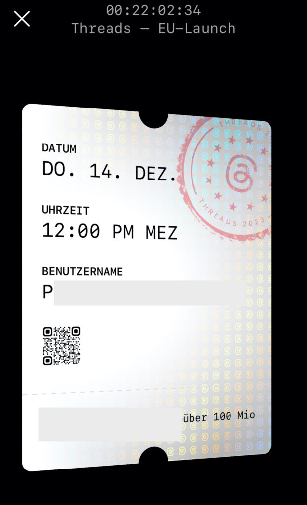 Threads Ticket in Instagram