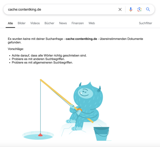 Google Cache Abfrage nicht mehr möglich