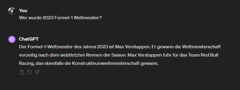 Account mit Trainingsdaten von Dezember 2023